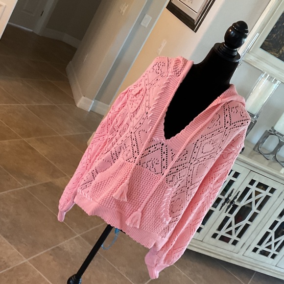 LoveShackFancy Sweaters - LOveShackFancy hooded sweater, peach color, size XL